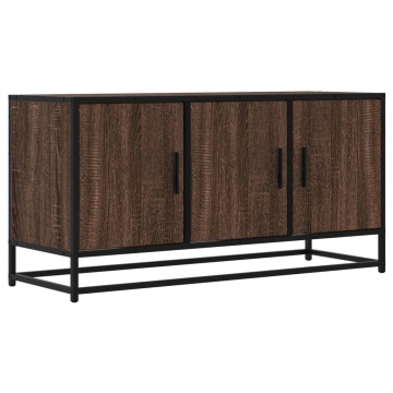 Dulap TV stejar maro, 100x35x50 cm lemn prelucrat și metal - Img 2