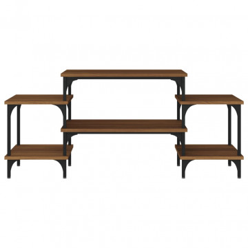 Dulap TV, stejar maro, 117x35x52 cm, lemn prelucrat - Img 8
