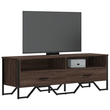 Dulap TV, stejar maro, 122x34x41 cm, lemn prelucrat - Img 1