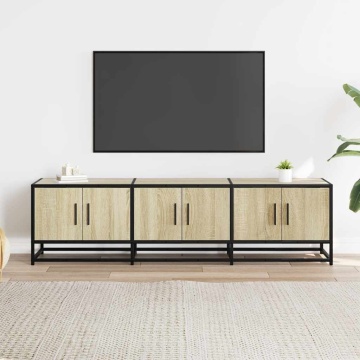 Dulap TV, stejar sonoma, 150x35x41 cm, lemn prelucrat și metal - Img 3