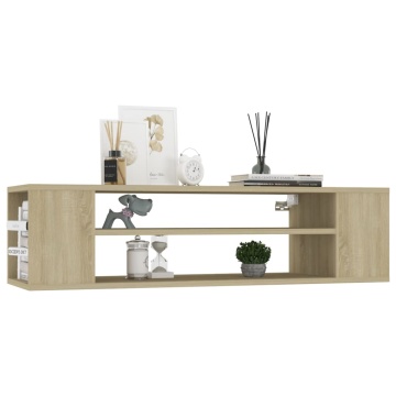 Dulap TV suspendat, stejar Sonoma, 100x30x26,5 cm, PAL - Img 3
