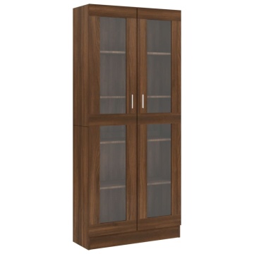 Dulap vitrină, stejar maro, 82,5x30,5x185,5 cm, lemn prelucrat - Img 2