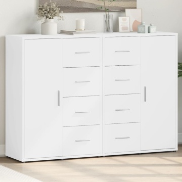 Dulapuri, 2 buc., alb, 60x31x84 cm, lemn prelucrat - Img 1