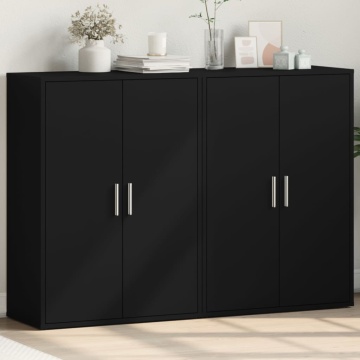 Dulapuri, 2 buc., negru, 60x31x84 cm, lemn prelucrat - Img 1