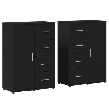 Dulapuri, 2 buc., negru, 60x31x84 cm, lemn prelucrat - Img 2