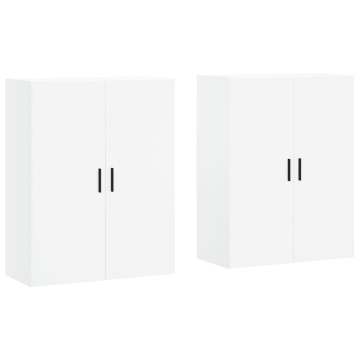 Dulapuri cu montaj pe perete, 2 buc, alb, 69,5x34x90 cm - Img 2