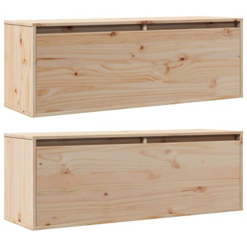 Dulapuri de perete 2 buc.,100x30x35 cm, lemn masiv de pin - Img 3