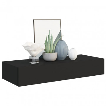 Dulapuri de perete cu sertare 2 buc. negru 60x23,5x10 cm MDF - Img 3