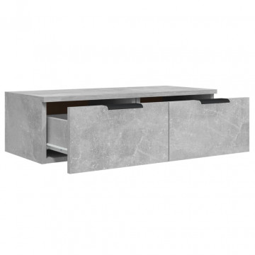 Dulapuri perete, 2 buc., gri beton, 68x30x20 cm, lemn prelucrat - Img 6