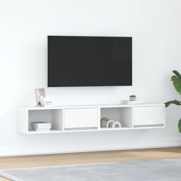 Dulapuri TV 2 buc Alb 80x31x25,5 cm Lemn prelucrat - Img 1