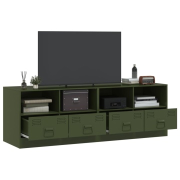 Dulapuri TV 2 buc., verde măslină, 67x39x44 cm Otel - Img 4