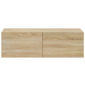 Dulapuri TV de perete 2 buc. stejar 100x30x30 cm lemn compozit - Img 5