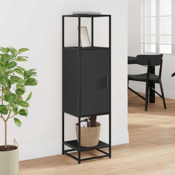 Dulapuru negru 35,5x35x139 cm lemn și metal prelucrat - Img 3