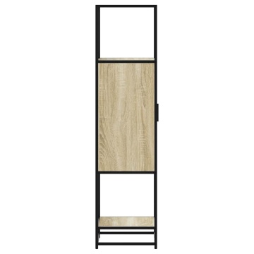 Dulapuru Stejar Sonoma 35,5x35x139 cm lemn și metal prelucrat - Img 5