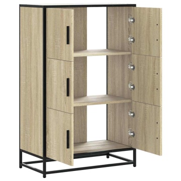 Dulapuru Stejar Sonoma 68x35x106,5 cm lemn și metal prelucrat - Img 6