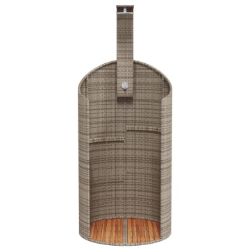 Duș de exterior, gri, 100x100x241,5 cm, poliratan/lemn acacia - Img 8
