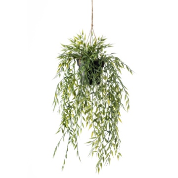 Emerald Tufă suspendată de bambus artificial în ghiveci, 50 cm - Img 2