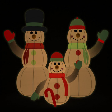 Familie de oameni de zăpadă gonflabili cu LED-uri, 500 cm - Img 4