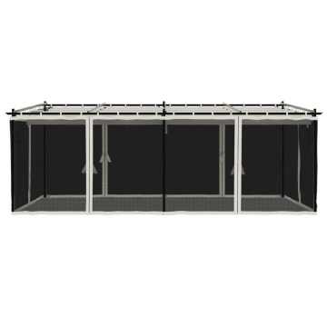 Foișor cu pereți din plasă, crem, 6x3 m, oțel - Img 4