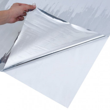 Folie solară efect reflectorizant static argintiu 45x1000cm PVC - Img 7