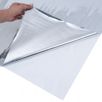 Folie solară efect reflectorizant static argintiu 45x500 cm PVC - Img 7