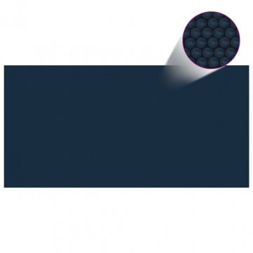 Folie solară piscină, plutitoare, negru/albastru 549x274 cm PE - Img 2