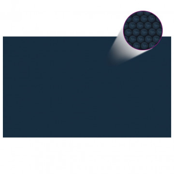 Folie solară plutitoare piscină, negru/albastru, 500x300, PE - Img 2