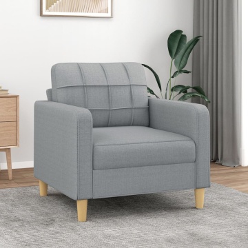 Fotoliu canapea, gri deschis, 60 cm, material textil - Img 1