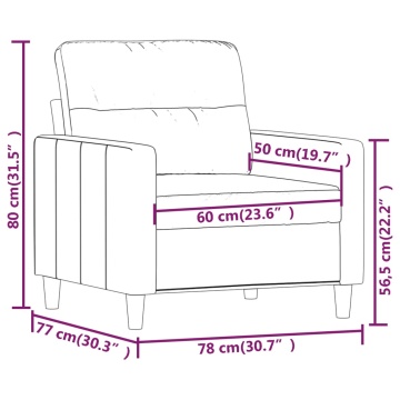 Fotoliu canapea, gri închis, 60 cm, material textil - Img 7