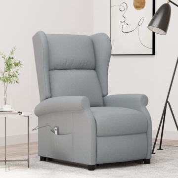 Fotoliu cu ridicare, gri deschis, textil - Img 1
