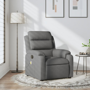 Fotoliu de masaj rabatabil, gri închis, material textil - Img 1