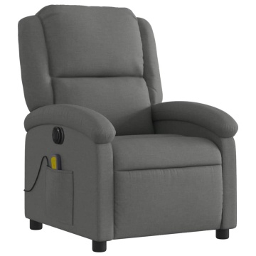 Fotoliu electric de masaj rabatabil, gri închis, textil - Img 4