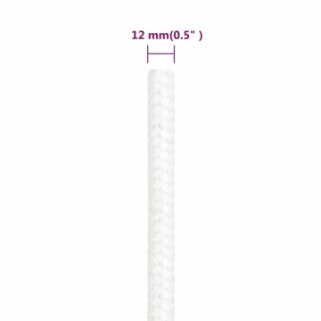 Frânghie de barcă, alb complet, 12 mm, 25 m, polipropilenă - Img 5