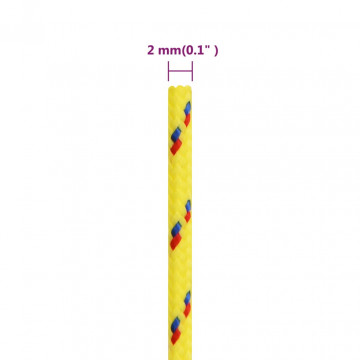 Frânghie de barcă, galben, 2 mm, 25 m, polipropilenă - Img 5