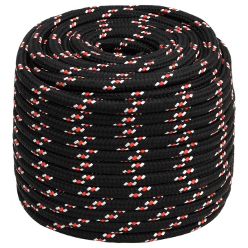 Frânghie de barcă, negru, 18 mm, 100 m, polipropilenă - Img 2