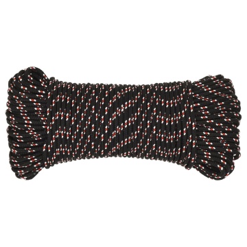 Frânghie de barcă, negru, 4 mm, 25 m, polipropilenă - Img 3