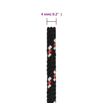 Frânghie de barcă, negru, 4 mm, 25 m, polipropilenă - Img 5