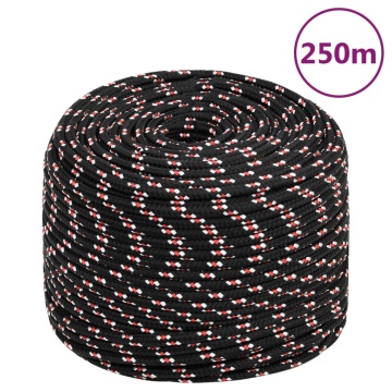 Frânghie de barcă, negru, 6 mm, 250 m, polipropilenă - Img 1