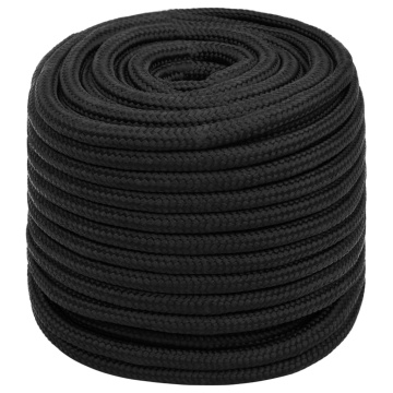 Frânghie de barcă, negru complet, 16 mm, 100 m, polipropilenă - Img 2