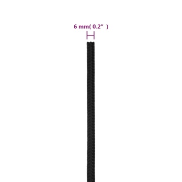 Frânghie de barcă, negru complet, 6 mm, 25 m, polipropilenă - Img 5
