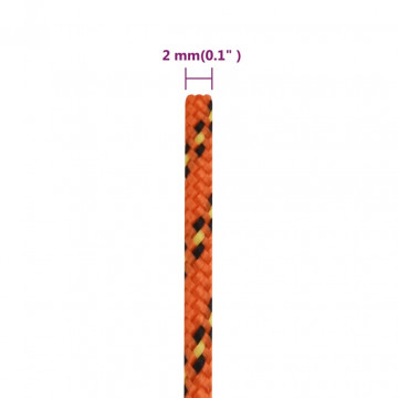 Frânghie de barcă, portocaliu, 2 mm, 50 m, polipropilenă - Img 5