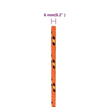 Frânghie de barcă, portocaliu, 6 mm, 25 m, polipropilenă - Img 5