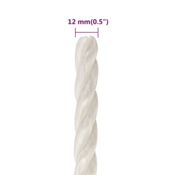 Frânghie de lucru, Alb, 12 mm, 25 m, polipropilenă - Img 5