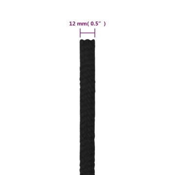 Frânghie de lucru, negru, 12 mm, 25 m, poliester - Img 5