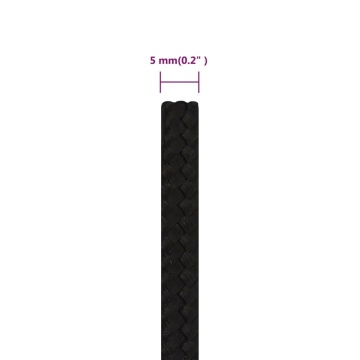 Frânghie de lucru, negru, 5 mm, 50 m, poliester - Img 5