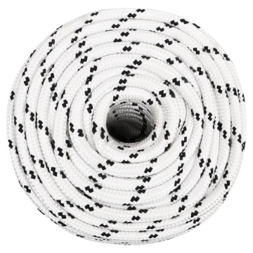 Frânghie împletită pentru barcă, alb, 14 mm x 25 m, poliester - Img 2