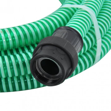 Furtun de aspirație cu racorduri din PVC, verde 1" 7 m, PVC - Img 4