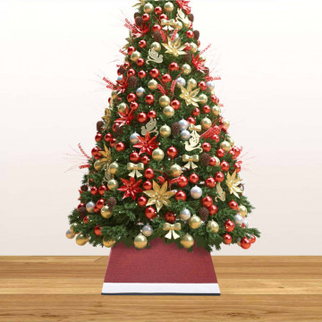 Fustă brad de Crăciun, roșu și alb, 48x48x25 cm - Img 3