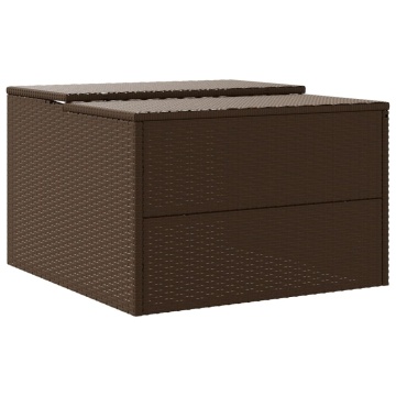 Garaj pentru mașina de tuns iarba maro 86x90x52/57 cm poliratan - Img 6