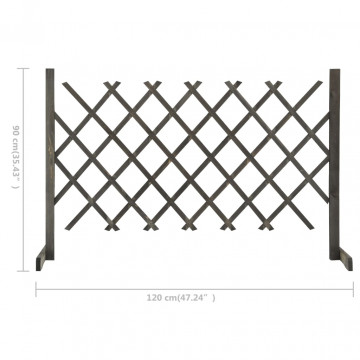 Gard cu zăbrele de grădină, gri, 120x90 cm, lemn masiv de brad - Img 6
